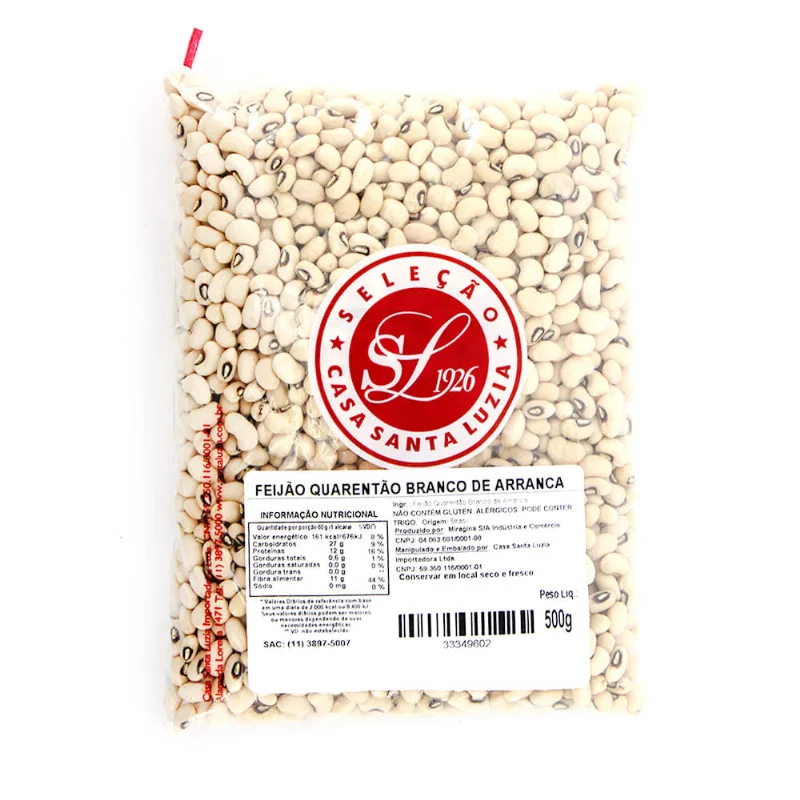 Feijão Quarentão Branco de Arranca Casa Santa Luzia 500g