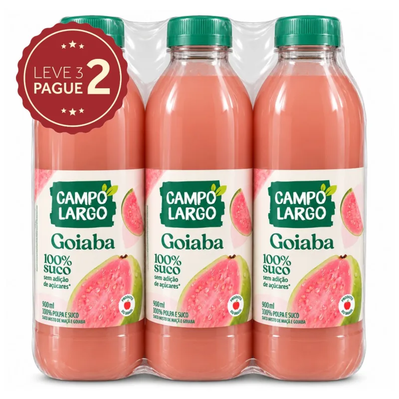 Suco Campo Largo Goiaba e Maça 900ml Leve 3 Pague 2 KIT PRONTO - Campo Largo
