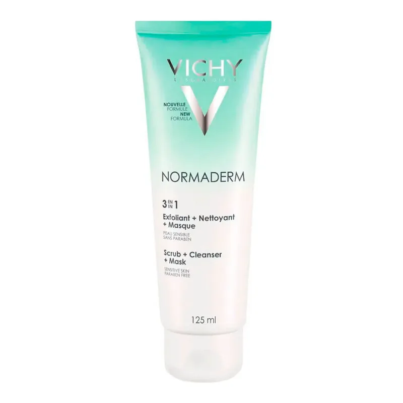 Máscara Esfoliante e Gel de Limpeza Vichy Normaderm 3 em 1 125ml - Vichy