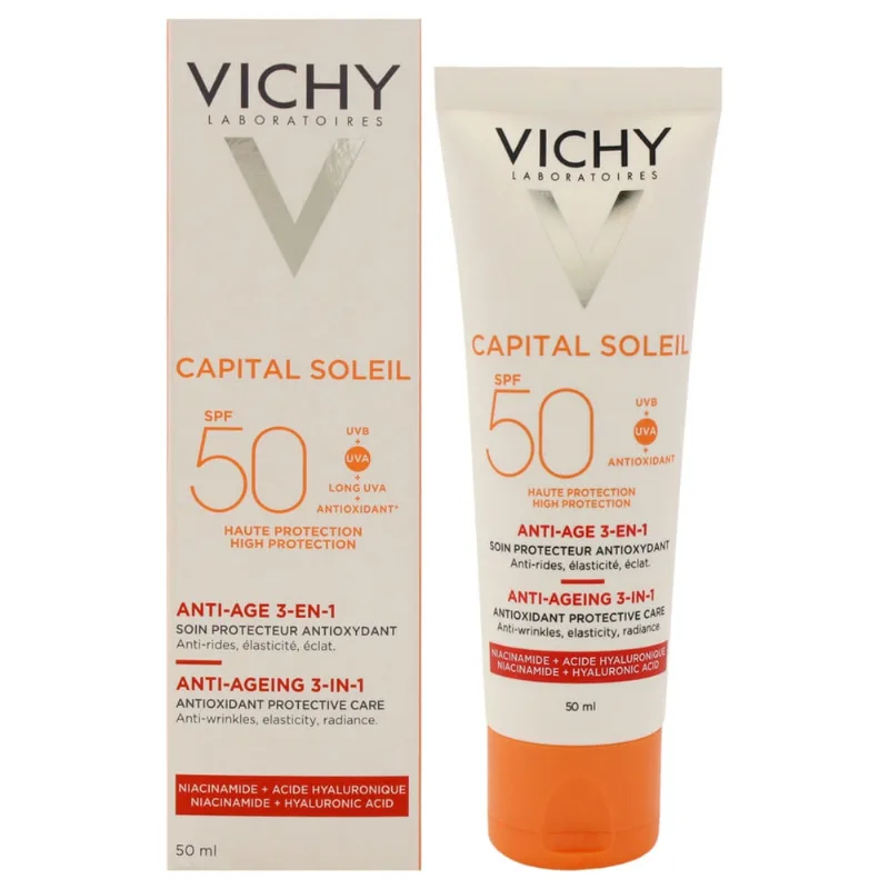 Protetor solar Vichy Laboratories Capital 3 em 1 spf 50 50mL