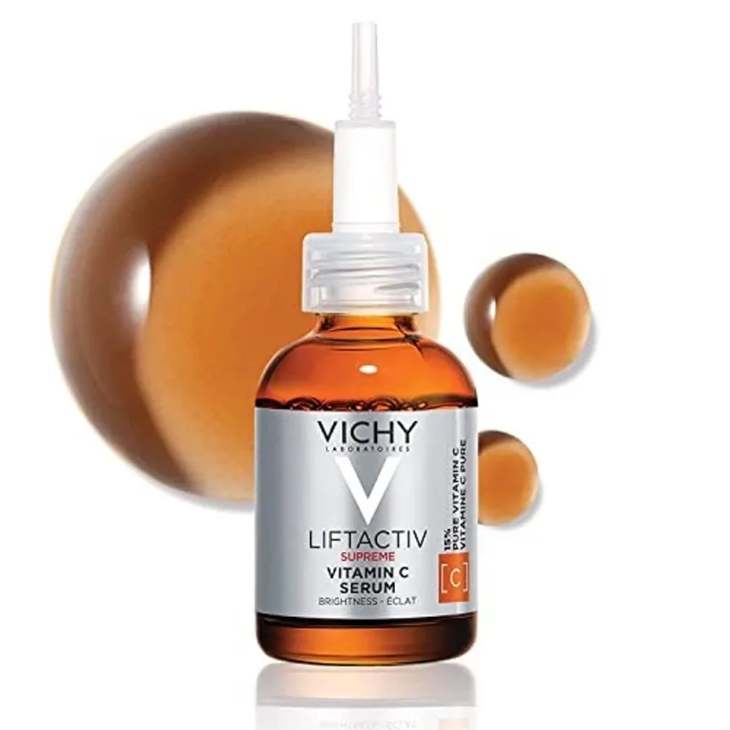 Vichy LiftActiv Vitamina C Soro e Correção da Pele Brilhante, Soro Anti Envelhecimento para Rosto com 15% de Vitamina C Pura