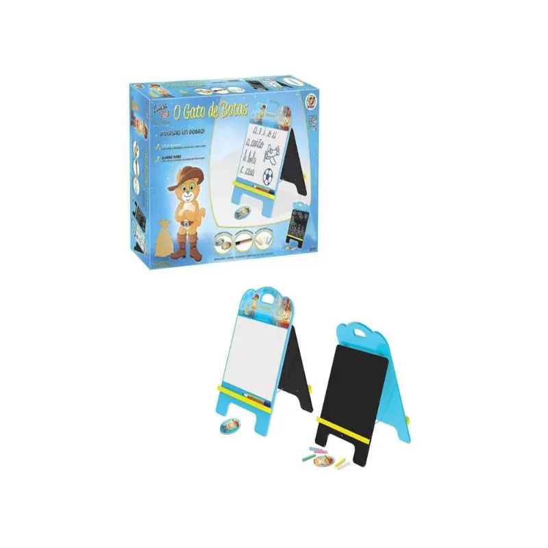 LOUSA LOUSINHA QUADRO INFANTIL EDUCATIVO 2 LADOS BRANCO E PRETO COM ACESSORIOS AZUL