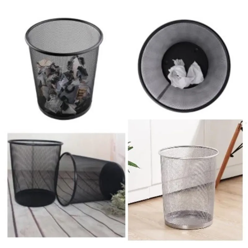 Lixeira Cesto de Lixo Aramado Metal Telado 10L Ferro com Pintura Esmaltada Preto - OUTRAS