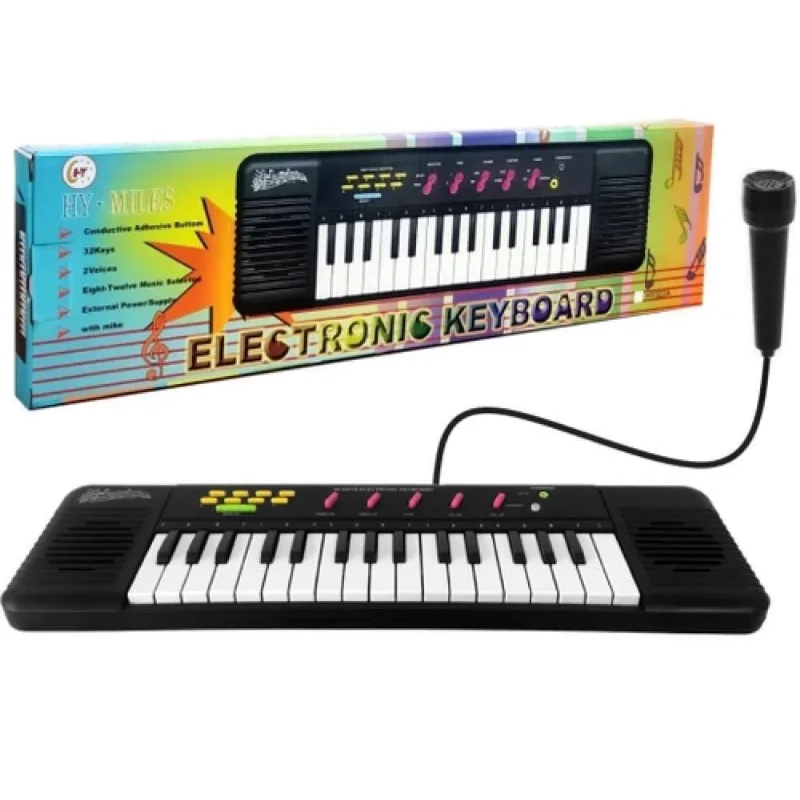 Piano Infantil Microfone Teclado Karaoke Musical 32 Teclas