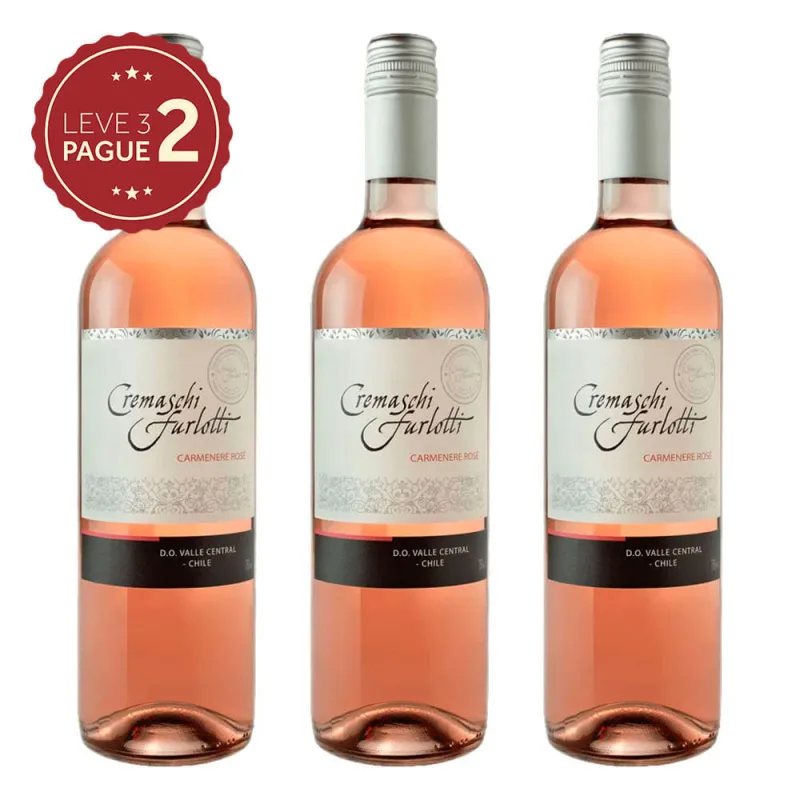 Vinho Chileno Cremaschi Furlotti Blend Rosé 750ml Leve 3 Pague 2 KIT PRONTO - CREMASCHI