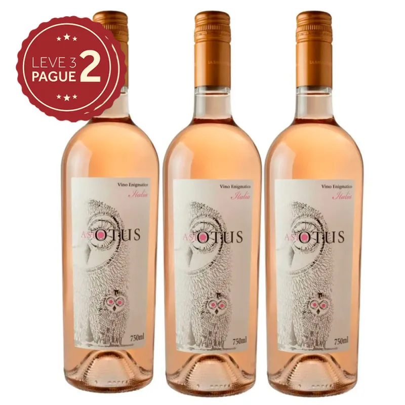 Vinho Italiano Asio Otus Rosé 750ml Leve 3 Pague 2 KIT PRONTO - Asio Otus