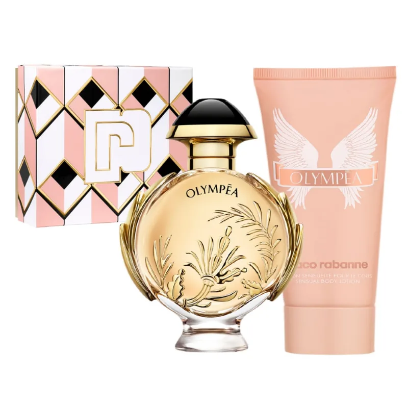 Kit Perfume Feminino Olympea Solar de Paco Rabanne Eau de Parfum 50 mL e Body Lotion 75ml