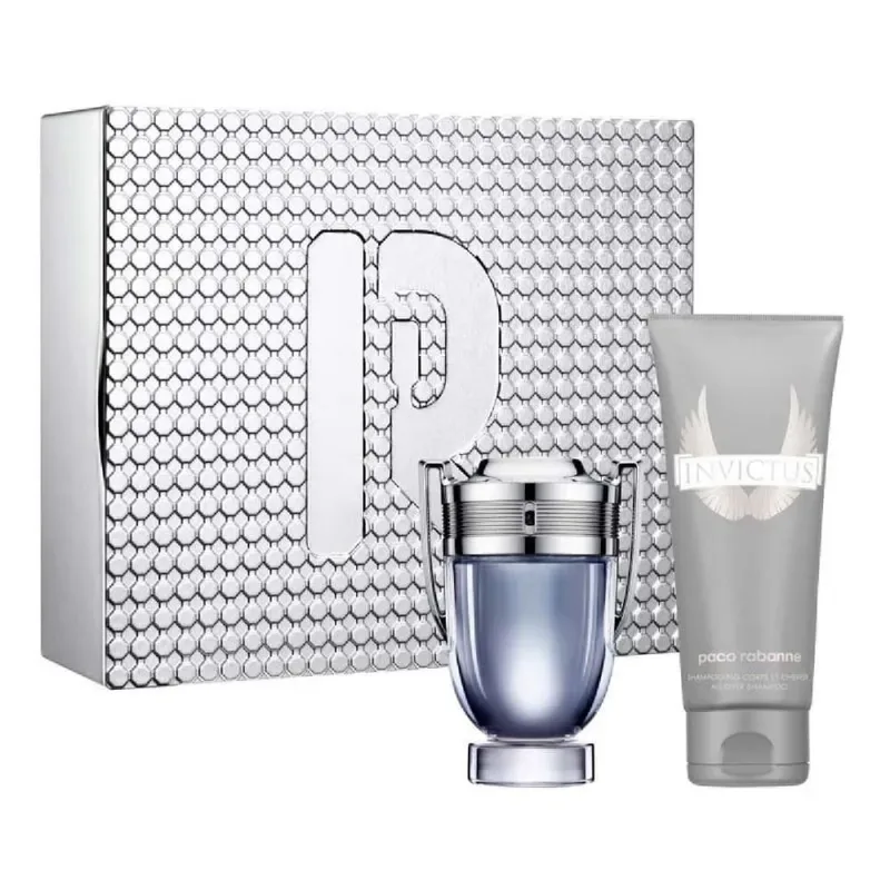 Kit coffret paco rabanne invictus edt + shampoo corporal