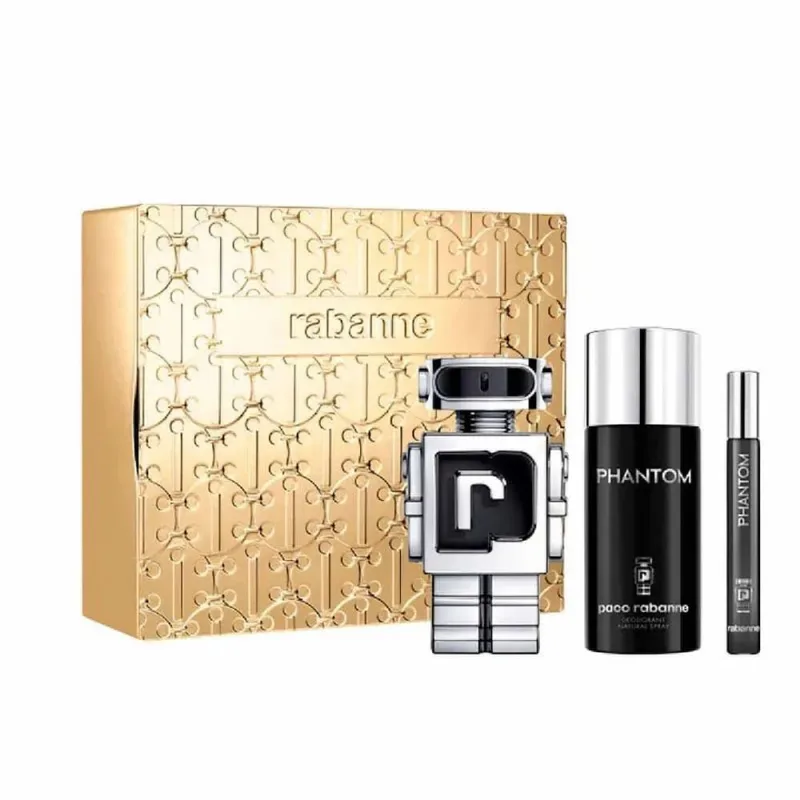 Kit coffret paco rabanne phantom edt + desodorante + travel size