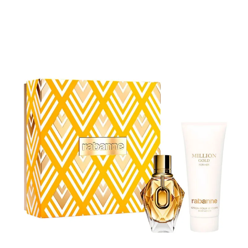 Kit Rabanne Million Gold For Her Feminino - Eau de Parfum 50ml + Body Lotion 100ml NULO