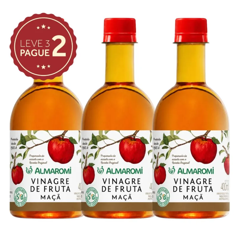 Vinagre de Maçã Almaromi 400ml Leve 3 Pague 2 KIT PRONTO - Almaroni