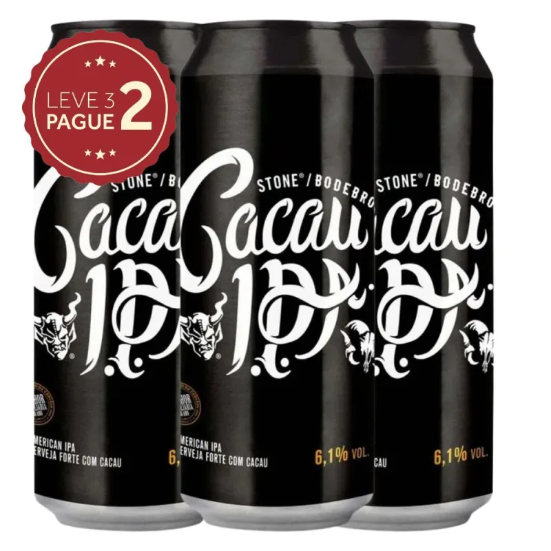 Cerveja Bodebrown Cacau IPA Lata 473ml Leve 3 Pague 2 KIT PRONTO - BODEBROWN