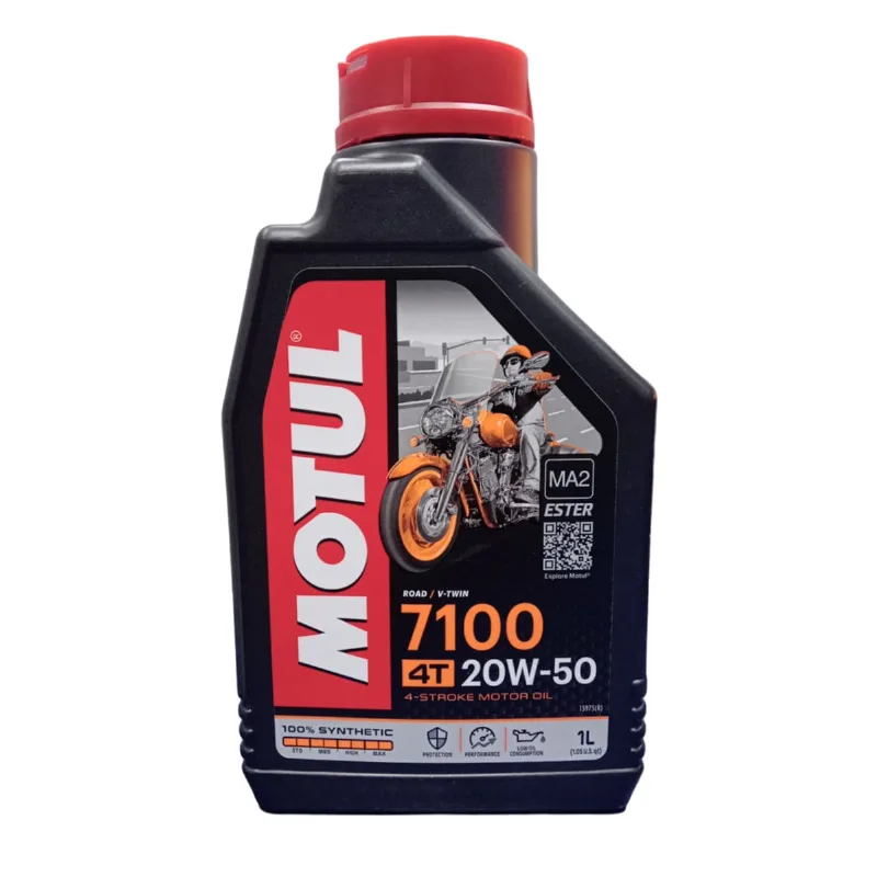 Óleo Lubrificante Do Motor Motul 7100 20w50 4t 100% Sintético - 1l