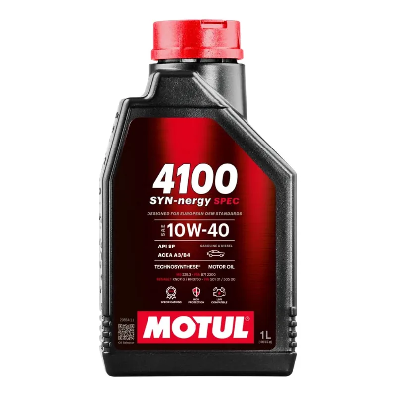 Óleo Lubrificante Motul 4100 SYN-nergy spec 10W40 Semissintético Technosynthese Alta Cilindrada 1 Litro