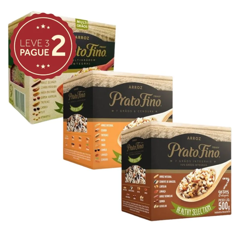 Arroz Multigrãos Integral Prato Fino 500g Leve 3 Pague 2 KIT PRONTO - Prato Fino