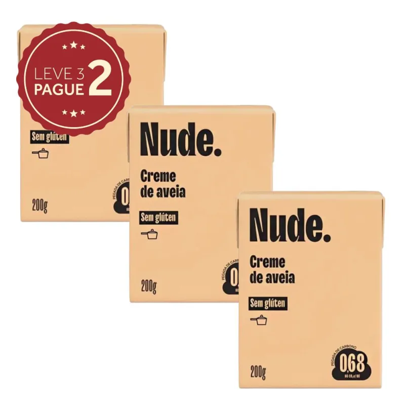 Creme de Leite Vegetal Nude Aveia 200g Leve 3 Pague 2 KIT PRONTO - NUDE