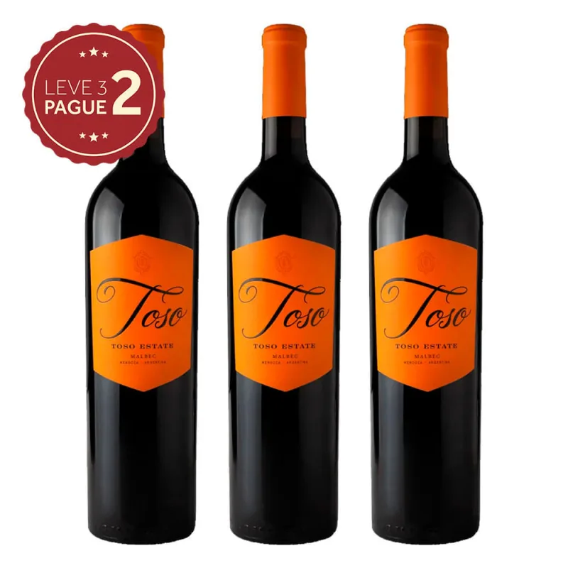 Vinho Argentino Pascual Toso Estate Malbec 750ml Leve 3 Pague 2 KIT PRONTO - Pascual Toso