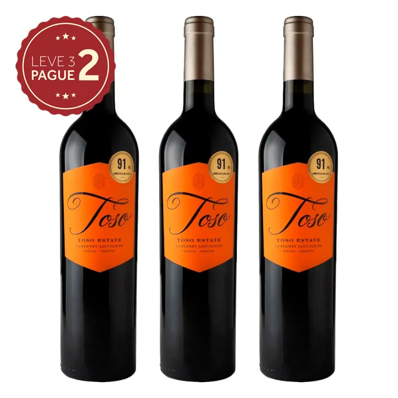 Vinho Argentino Pascual Toso Estate Cabernet Sauvignon 750ml Leve 3 Pague 2 KIT PRONTO - Pascual Toso