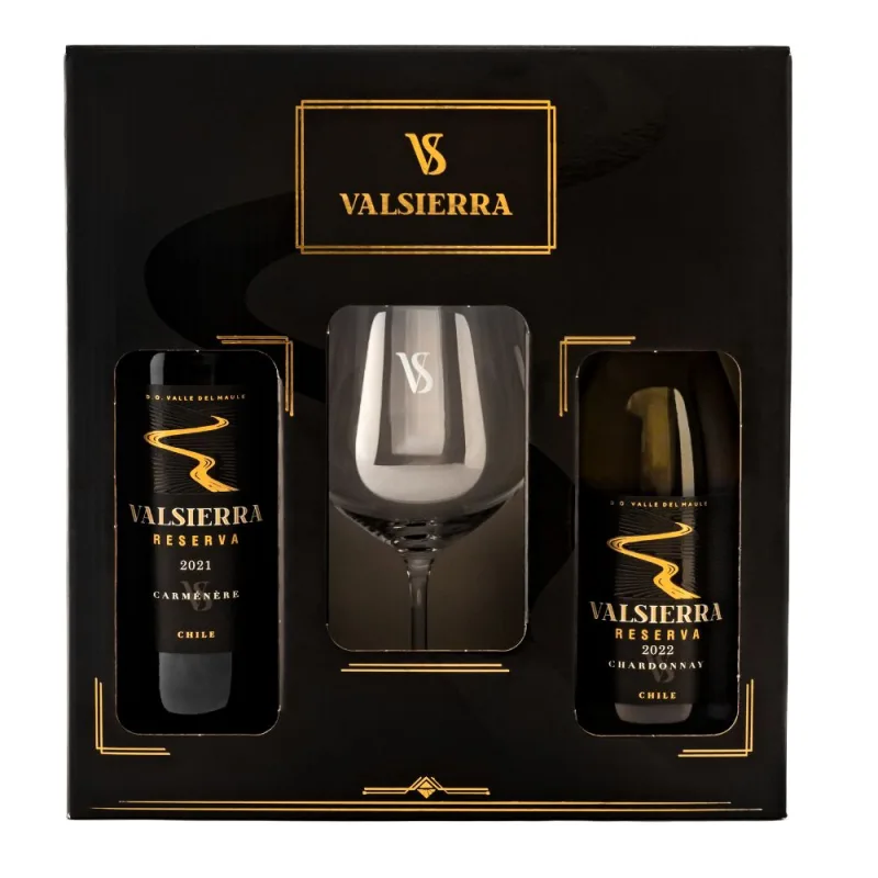 Kit Vinho Chileno Reserva Cabernet Sauvignon Valsierra 2 Garrafas 750ml - Grátis Taça - Valsierra