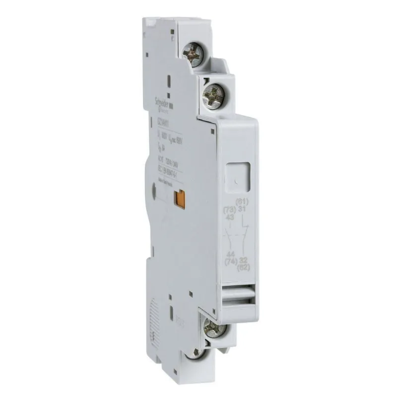 Bloco Auxiliar Lateral GZ1AN11 com 1NA+1NF para Monitoramento para Disjuntores GZ1M Schneider