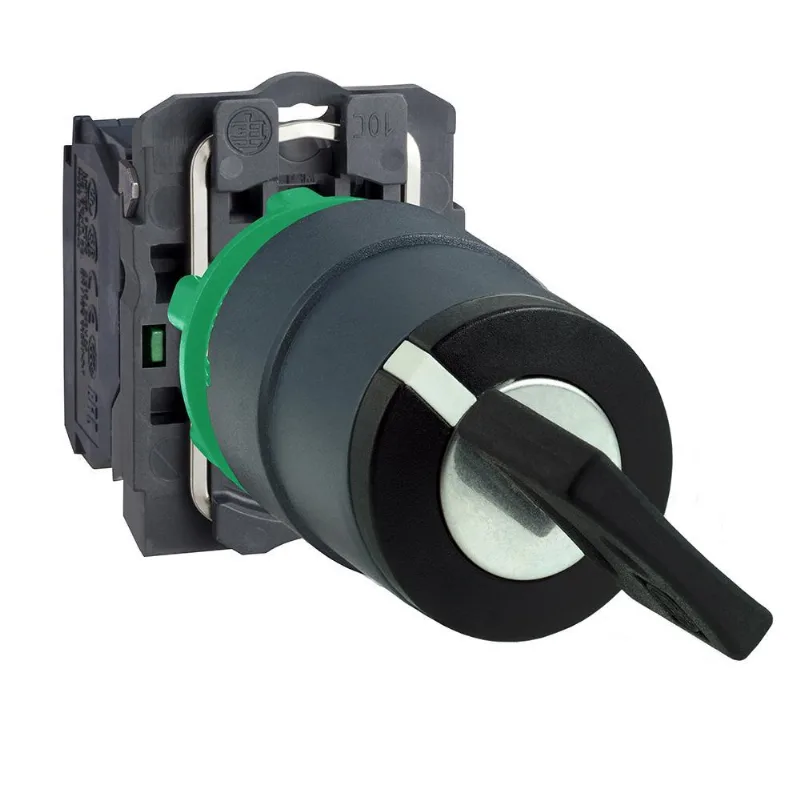 Comutador 22mm Plástico 3 Posições Retorno Por Mola Manopla