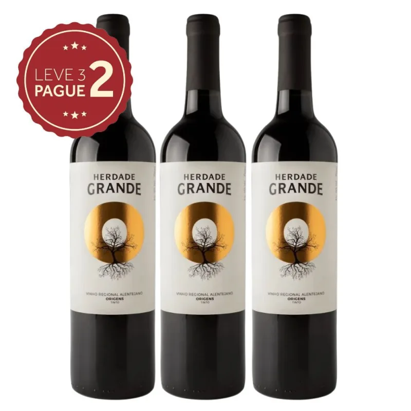 Vinho Português Herdade Grande Origens Tinto 750ml Leve 3 Pague 2 KIT PRONTO - Herdade Grande