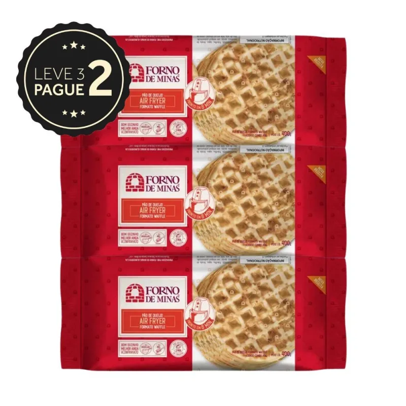Pão de Queijo Waffle Congelado Forno de Minas 400g Leve 3 Pague 2 KIT PRONTO - Forno de Minas