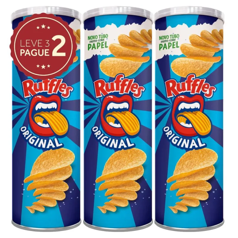 Snack de Batata Original Ruffles Tubo 100g Leve 3 Pague 2 KIT PRONTO - RUFFLES