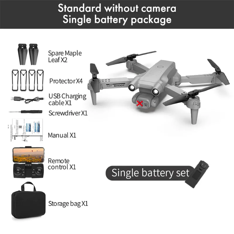 Drone Brinquedo Infantil Controle Remoto Sem Câmera - Cinza