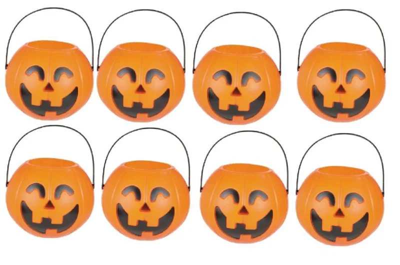 Balde Abóbora Doces E Travessuras Halloween Médio 14cm 8un - Não Informado