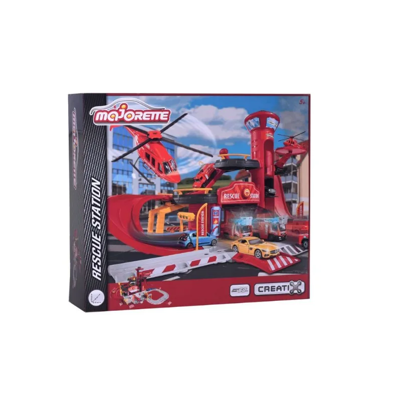 Conjunto Auto Pista Bombeiro Creatix 5 Veiculos 1/64 Majorette