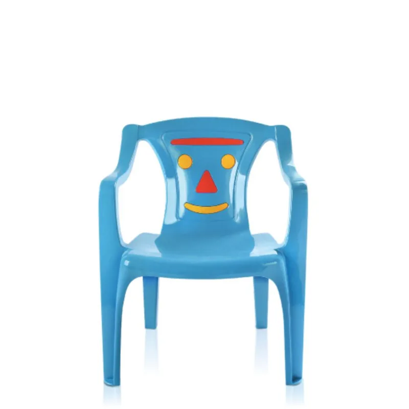 CADEIRA POLTRONA INFANTIL EM PLASTICO RESISTENTE EDUCACIONAL AZUL MENINOS