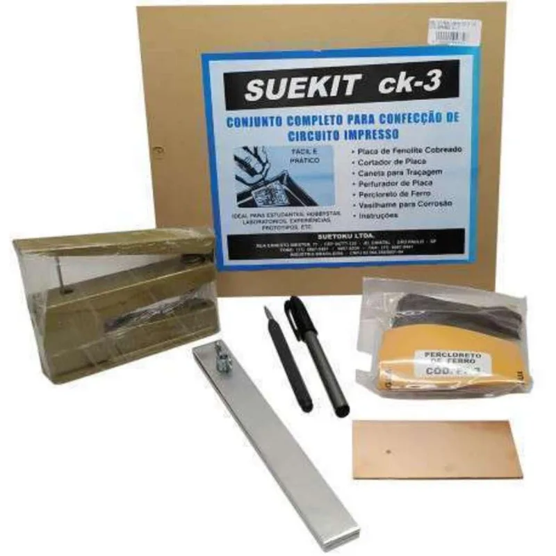 Conjunto Laboratorio Para Confeccao De Circuito Kit 6 Pecas Impresso Placa Cortador Profissional