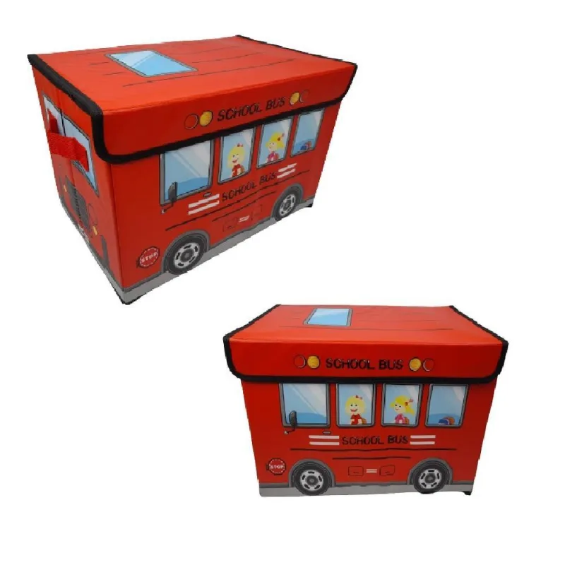 BAÚ ORGANIZADOR PUF VERMELHO MULTIUSO PORTA TRECO INFANTIL BRINQUEDOS