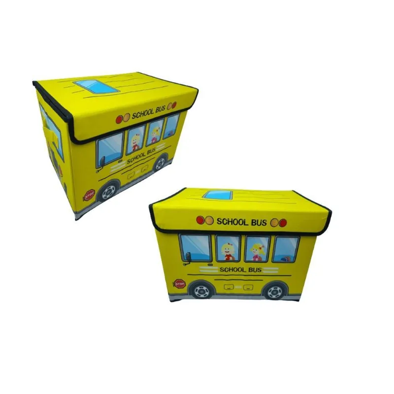 BAÚ ORGANIZADOR PUF AMARELO MULTIUSO PORTA TRECO INFANTIL BRINQUEDOS