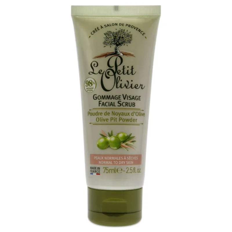 Esfoliante facial para pele normal para seca - Pó de Poço de Oliveira por Le Petit Olivier para Mulheres - 2,5 oz Scrub