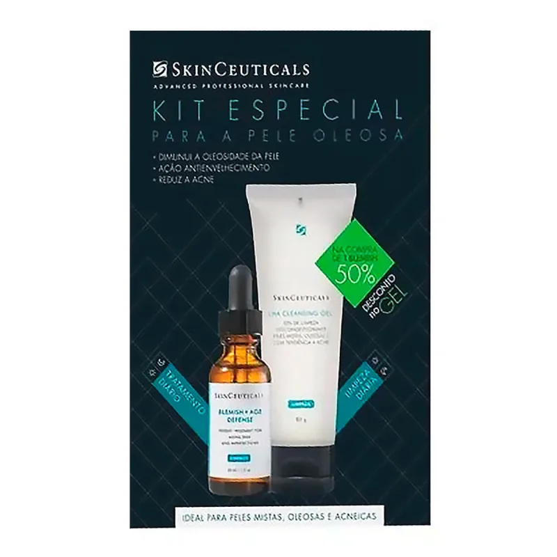 Kit Tratamento Skinceuticals Blemish Age Defense 30ml + Lha Cleasing Gel 80g - Skinceuticals