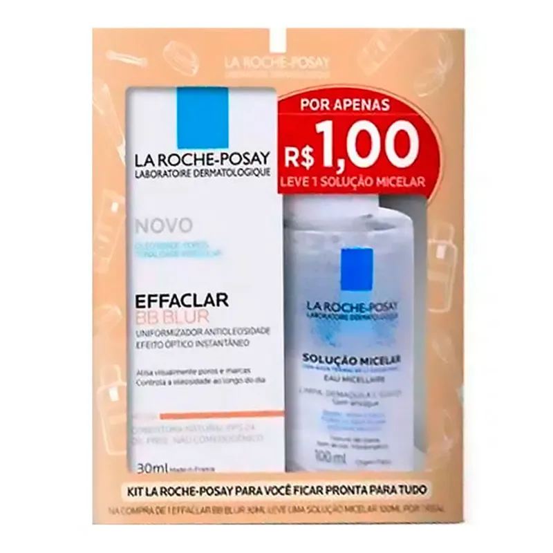 Kit La Roche-Posay Effaclar BB Blur 30ml + Solução Micelar 100ml