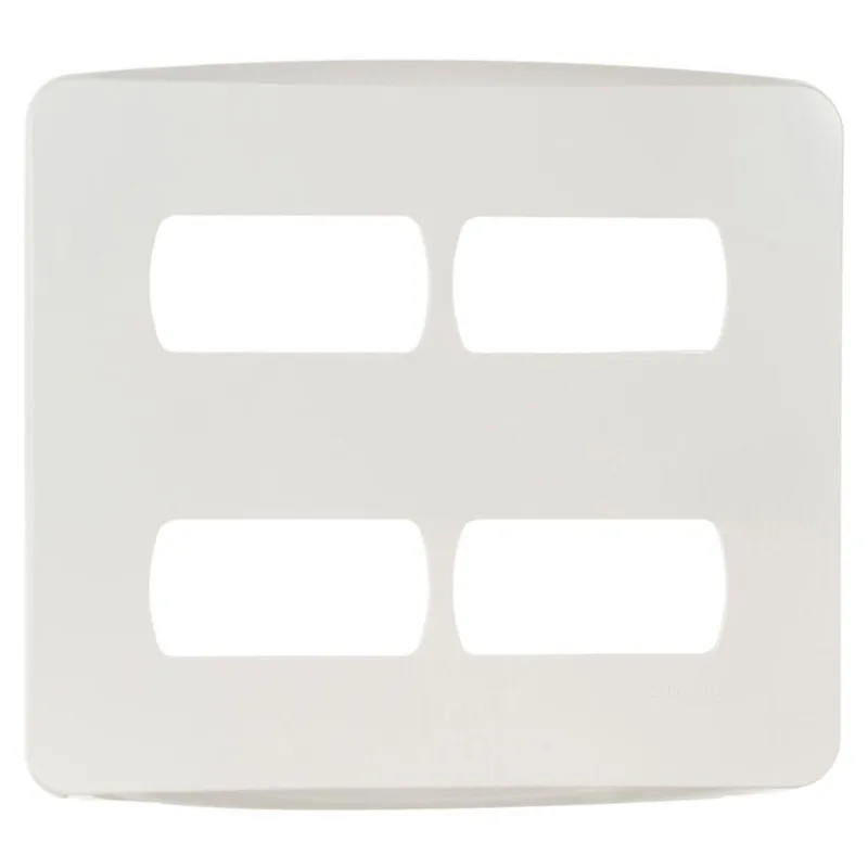 Placa 4x4 4 Postos Separados Branca Miluz - S3b77440 - Schneider Placa 4x4 4 Postos Separados Br Schneide