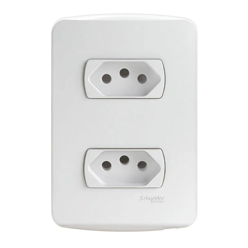 Conjunto 2 Tomadas 2p T 10a 250v Branco Miluz Schneider
