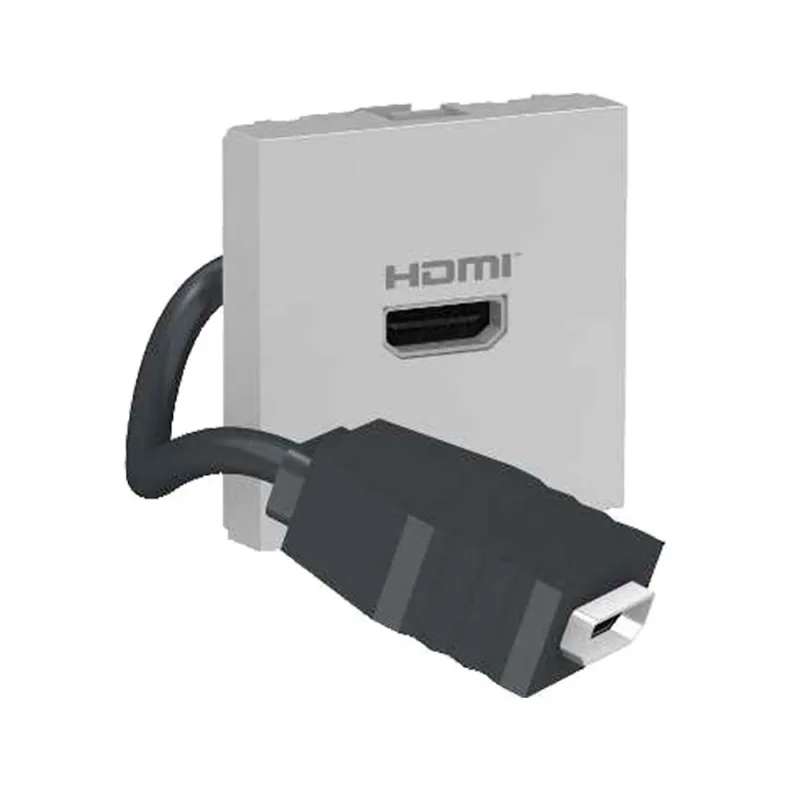 Módulo tomada hdmi pré-cabeada 2 módulo alumínio Schneider