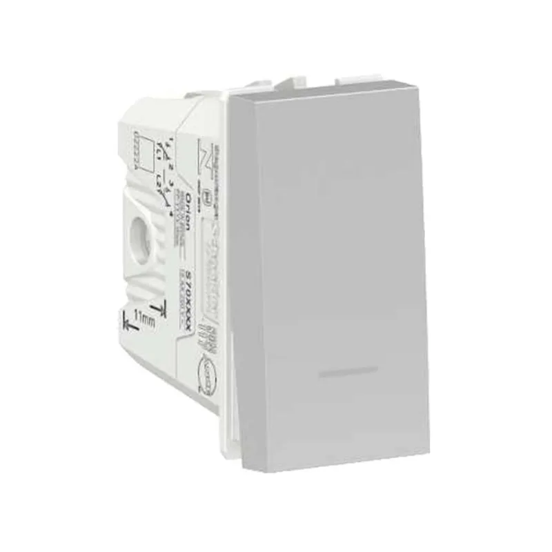 Módulo interruptor bipolar paralelo 10A 250V 1 módulo alumínio Schneider
