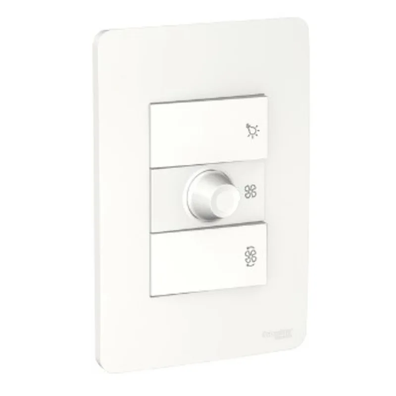 Conjunto 4x2 Variador para Ventilador T+2 Interruptor Paralelo Orion Branco Schneider Prime