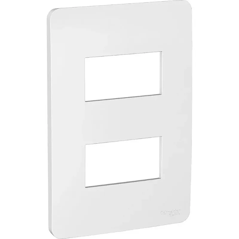 Placa Acabamento 2 Postos Horizontal Gamma Silver Orion 4x2 branco Schneider Electric