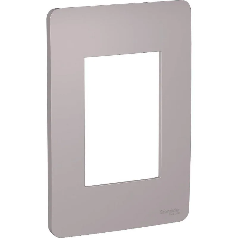 Placa 4X2 3 Postos Axis Grey - S730103224 cinza SCHNEIDER