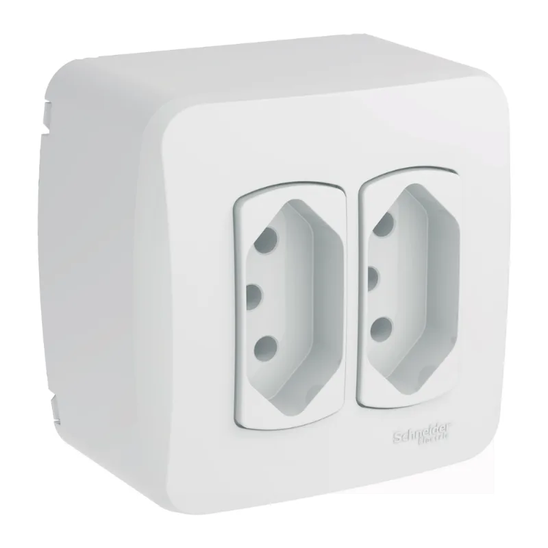Conjunto Miluz Sobrepor 2 Tomadas 2p+T 10a Schneider