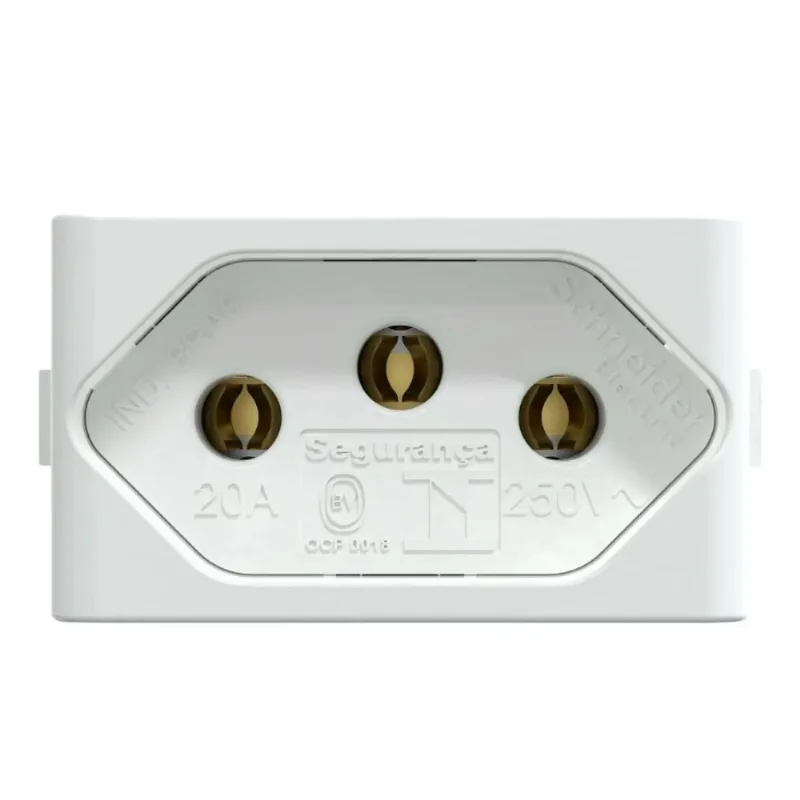 Módulo Tomada 2P+T 20A Lunare Up Schneider Módulo Tomada 2P+T 20A/250V Branco Fosco Lunare Up