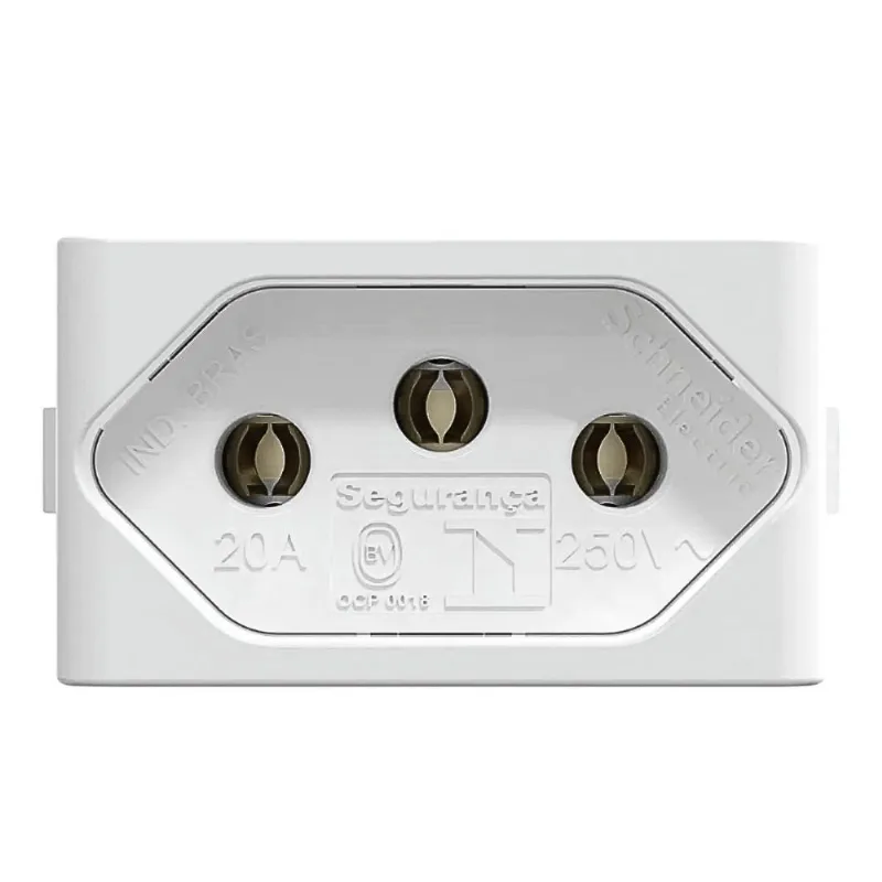 Módulo Tomada 2P+T 20A Lunare Up Schneider Módulo Tomada 2P+T 20A/250V Branco Brilho Lunare Up