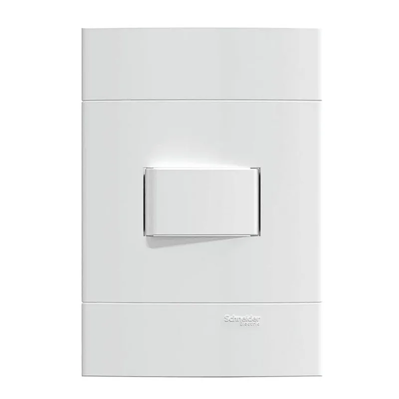 Conjunto Interruptor Simples 4x2 Lunare Up Schneider Conjunto Interruptor Simples 10A/250V 4x2 Branco Brilho Lunare Up