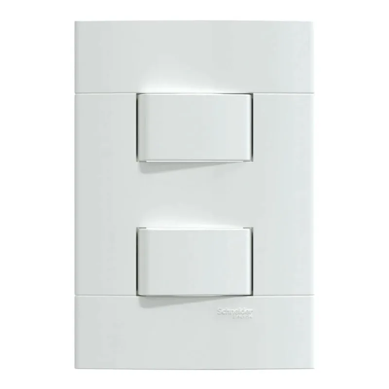 Conjunto 2 Interruptores Simples 4x2 Lunare Schneider Conjunto 2 Interruptores Simples 10A/250V 4x2 Branco Brilho Lunare Up